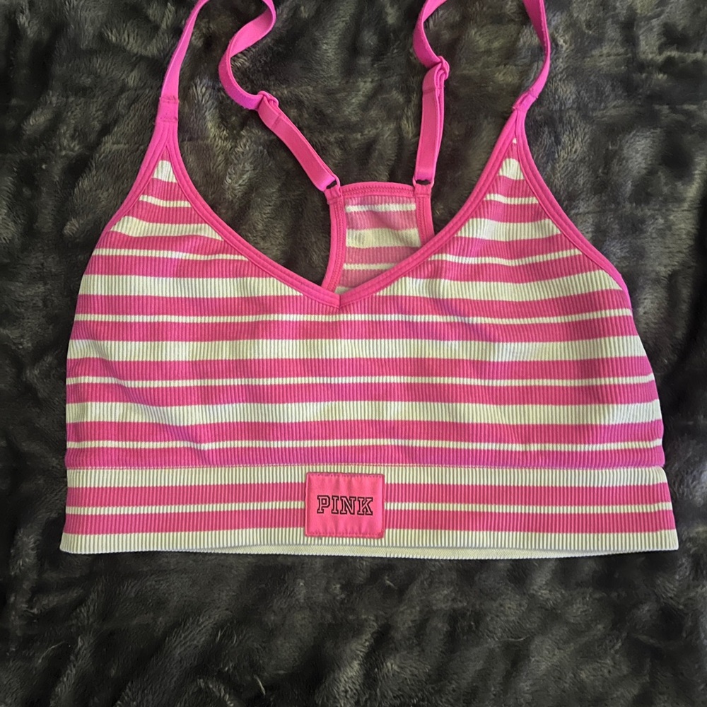 PINK Striped Sports Bra